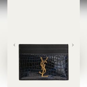 Yves Saint Laurent YSL Monogram Croc-Embossed Card Case. Authentic!!!